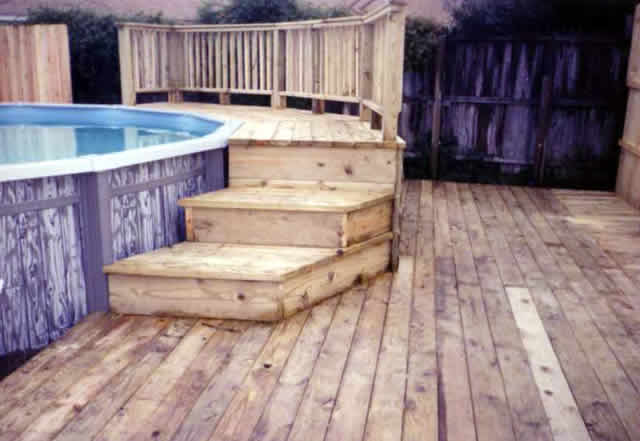 above ground pool deck