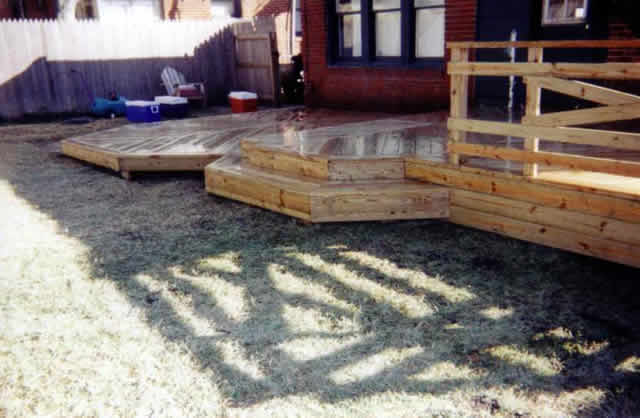 Pine deck with 45 degree angle pattern